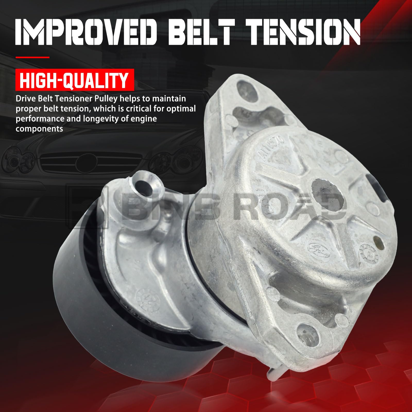 BINB ROAD Drive Belt Tensioner Pulley 2722000270 Compatible with Mercedes Benz C300 E350 E550 S400 S550 R350 ML350 SLK350 M272