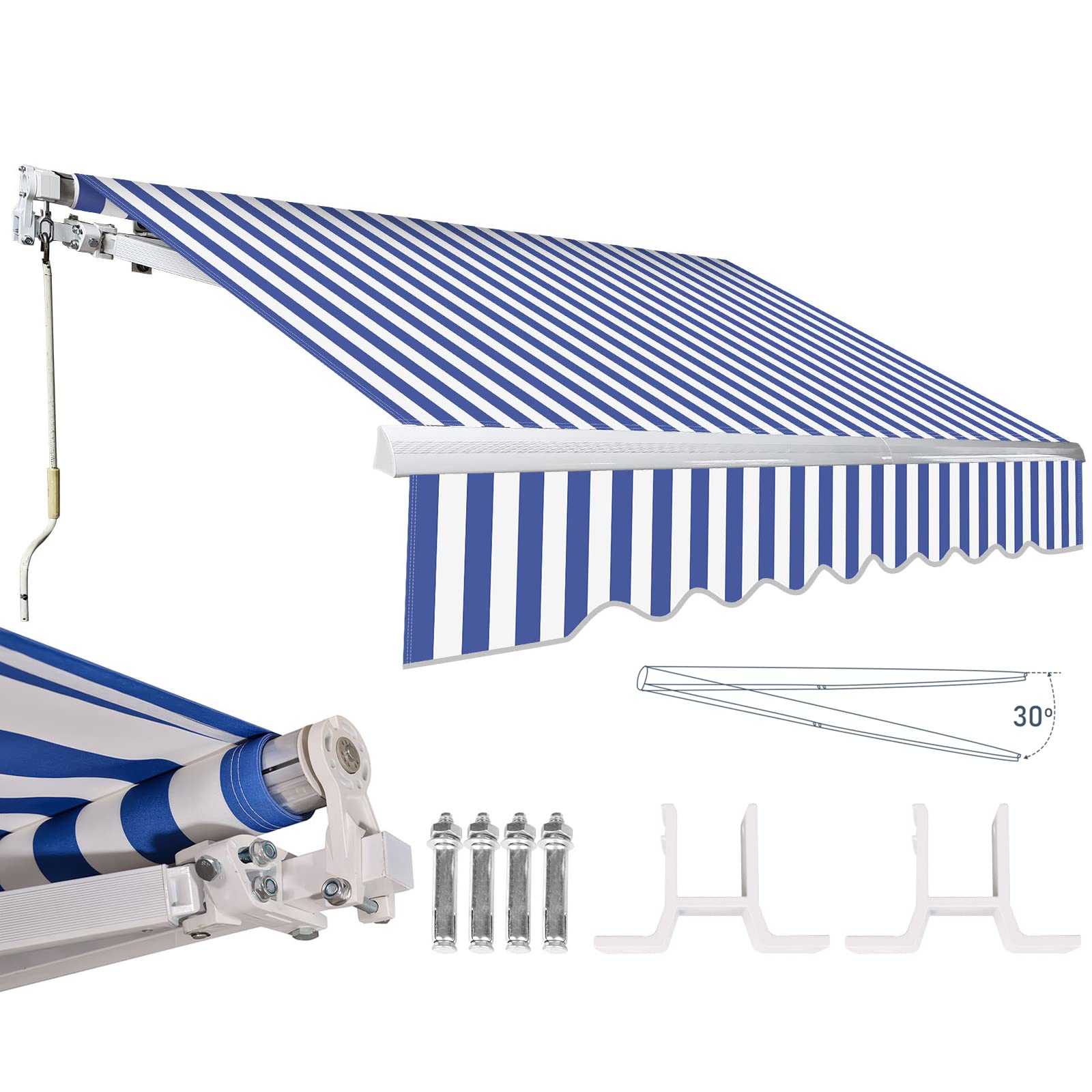 Store banne rétractable étanche et résistant aux UV avec marquise articulée