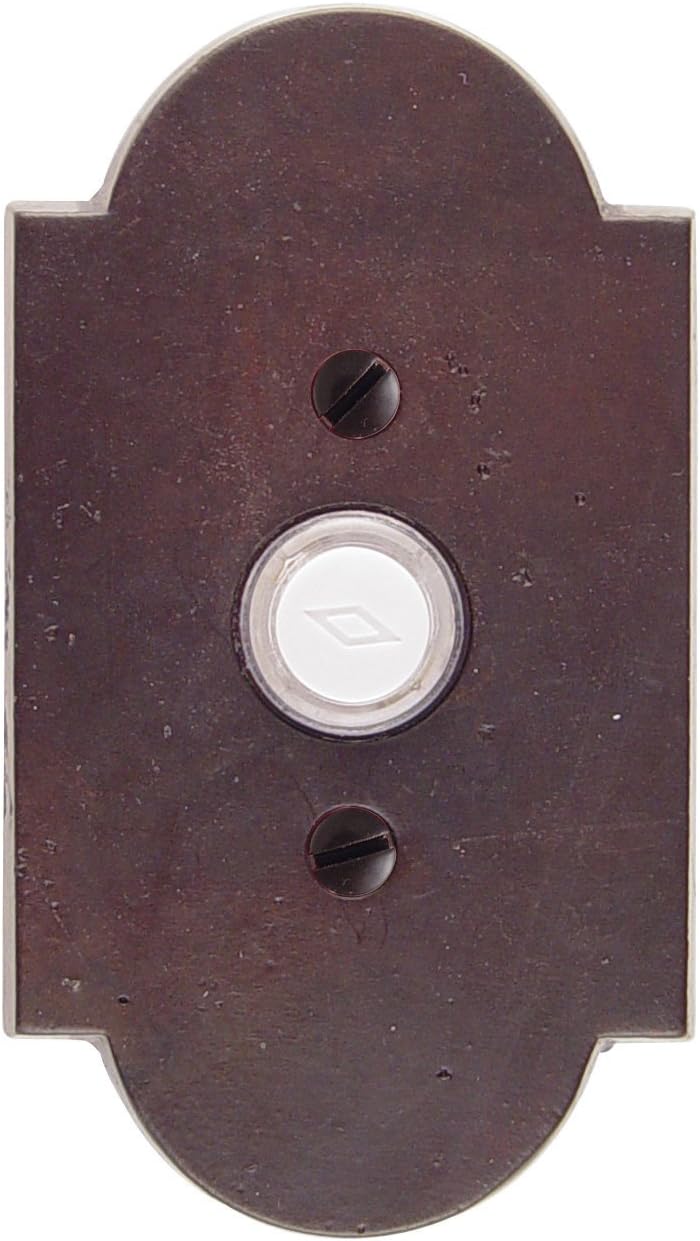 Emtek 2421 4-1/2" Height #1 Style Bronze Lighted Doorbell Rosette from the Sandc, Medium Bronze