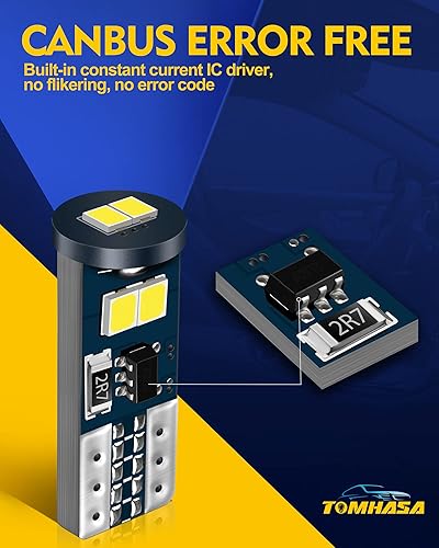 Miniatura 3 de 194 bombillas LED blancas 168 LED Canbus sin errores T10 bombilla LED 2825 bombilla LED 192 W5W luces interiores para matrícula de coche, cúpula de
