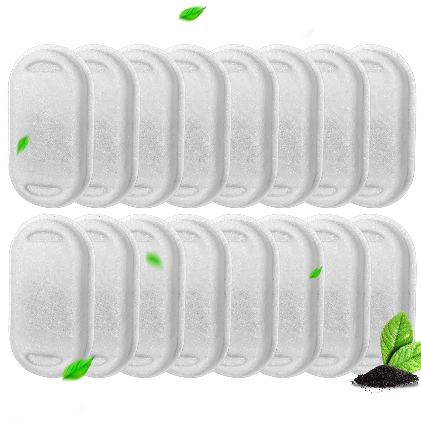 Vindox Filtro de Fuente para Gatos, 16 Unidades, Filtro de Repuesto para 3,2 L Fuente de Agua de Acero Inoxidable para Gatos y Perros