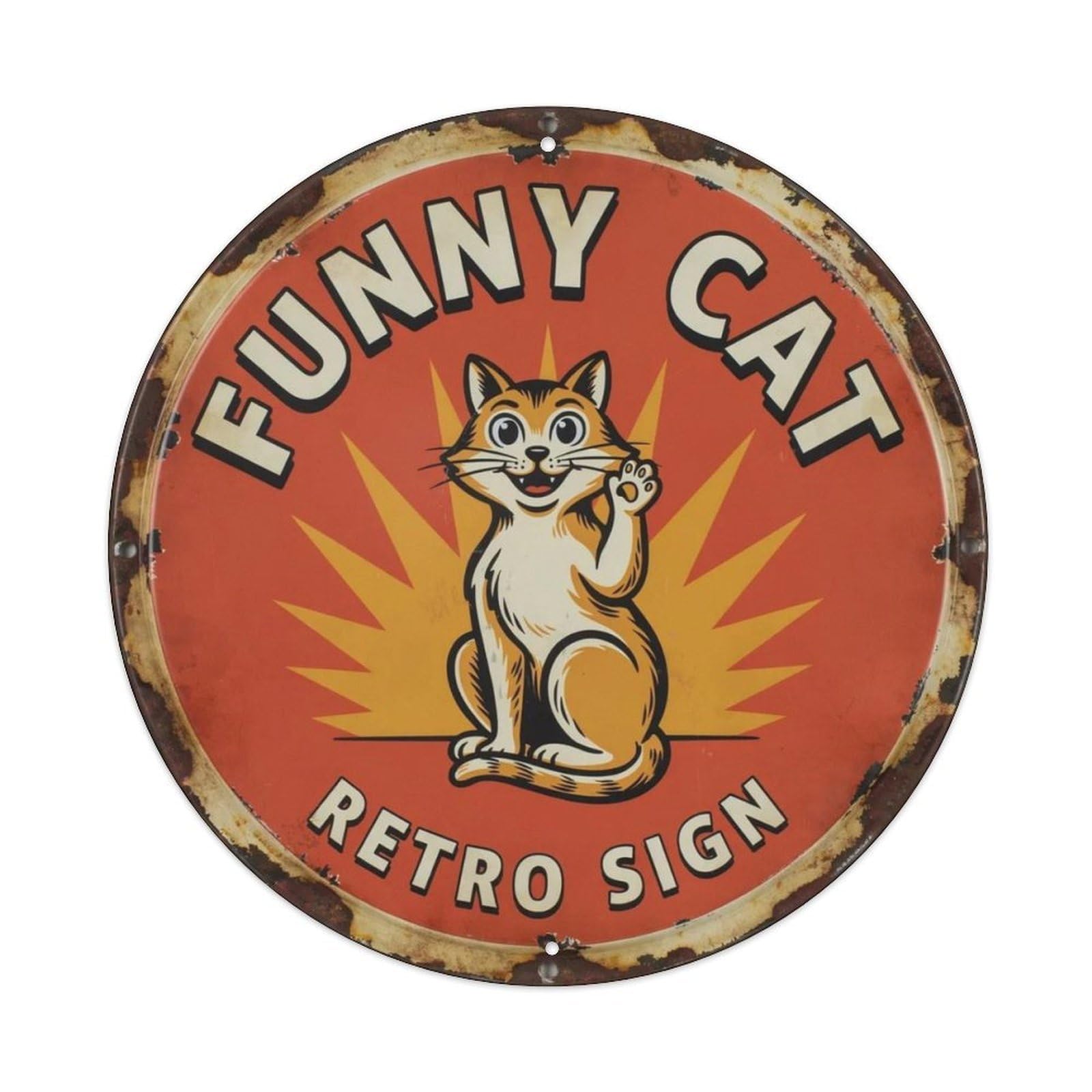 Funny-Cat-Retro-Sign Metal Tin Sign Plaque