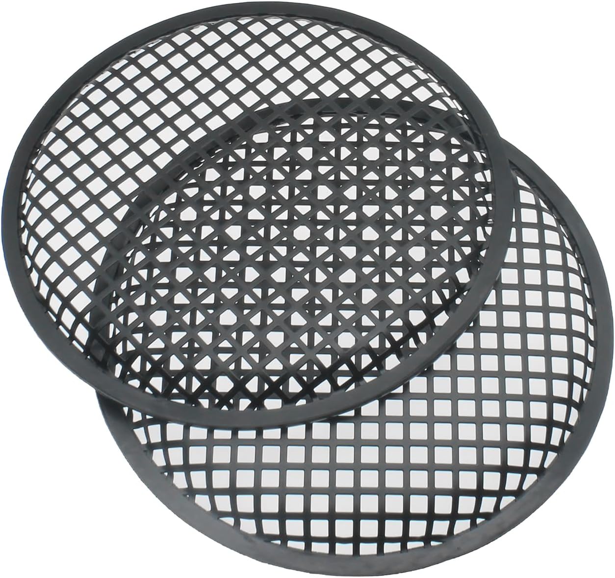 FDXGYH 2 Pack 10 Inch Square Hole Metal Mesh Speaker Grill Covers Subwoofer Grill Protective Case with Mounting Screws for Home Audio Car Speaker (Black)