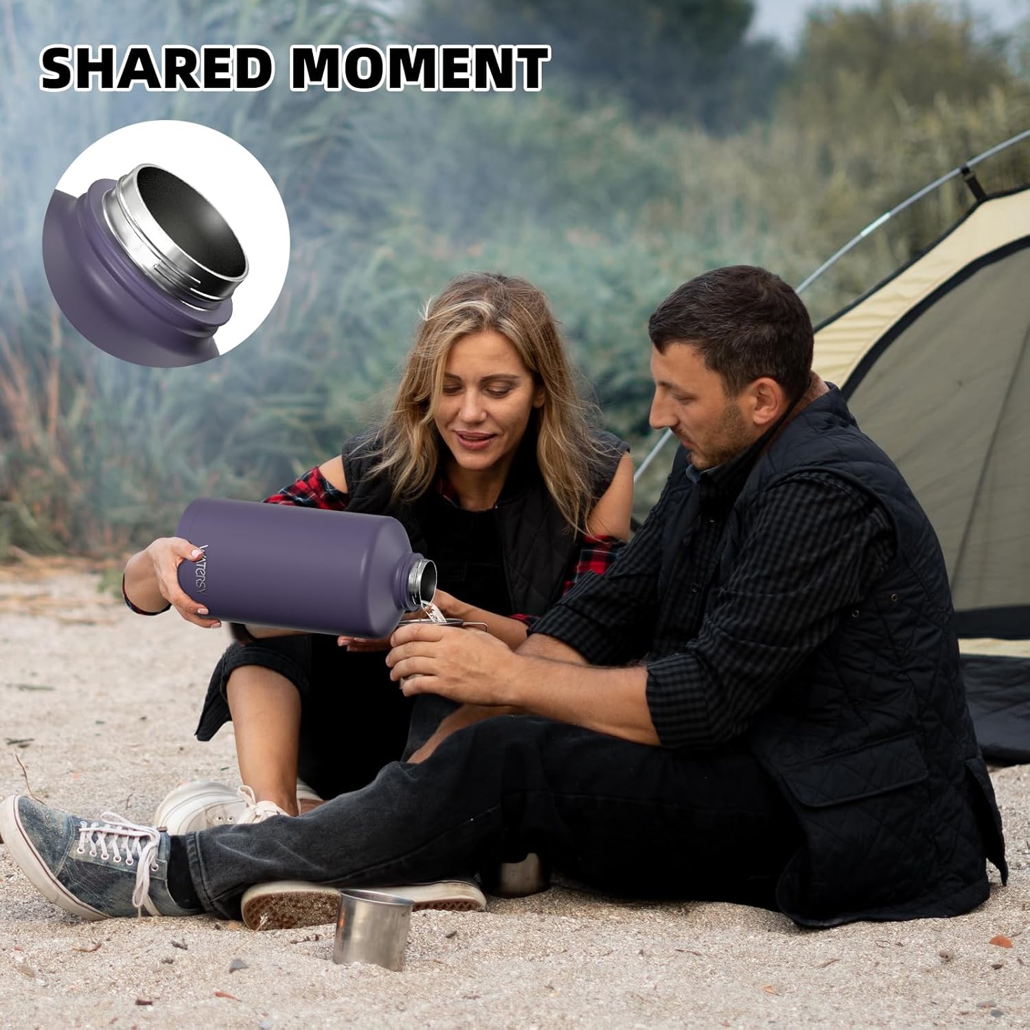 1 Gallon Water Bottle Insulated(Cold for 48 Hrs),BPA Free&Leak Proof,128oz Stainless Steel Water Jug,Large Water Bottle with Straw Spout Lids for Gym,Hiking,Camping&Travel,Purple - Image 9