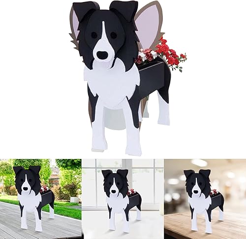Miniatura 6 de seOSTO Macetas para perros para plantas al aire libre, 13.4 x 9.5 pulgadas, macetas de jardinería de flores de animales para jardín, contenedor de