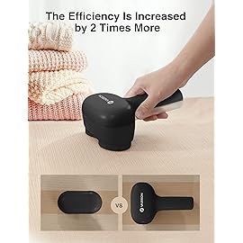 VASSON Fabric Shaver, Electric Lint Remover, Rechargeable Lint Shaver, Sweater Shavers to Remove Pilling, Large Fuzz Remover for Clothes Couch Furniture (Black)