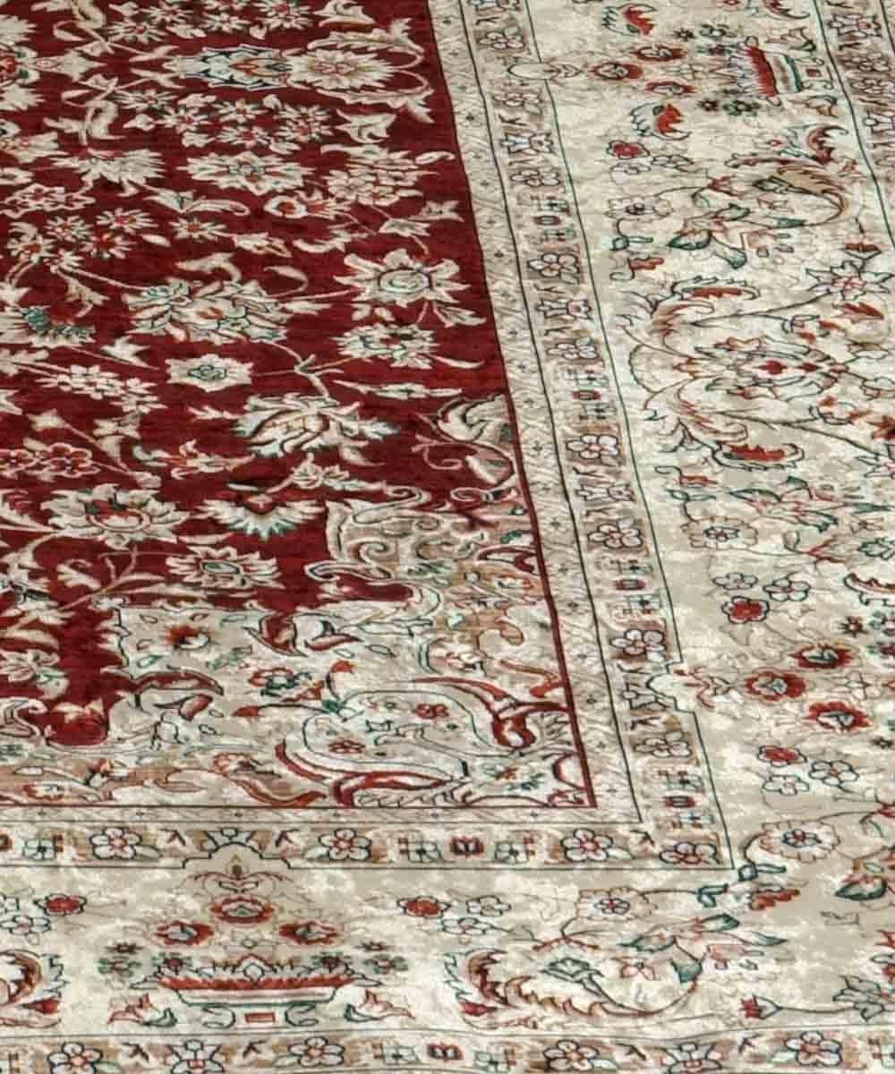 Tappeto economico SILK 2496 Rosso per salotto soggiorno, disegno persiano orientale classico, vello lucente effetto seta, misura cm. 140x200