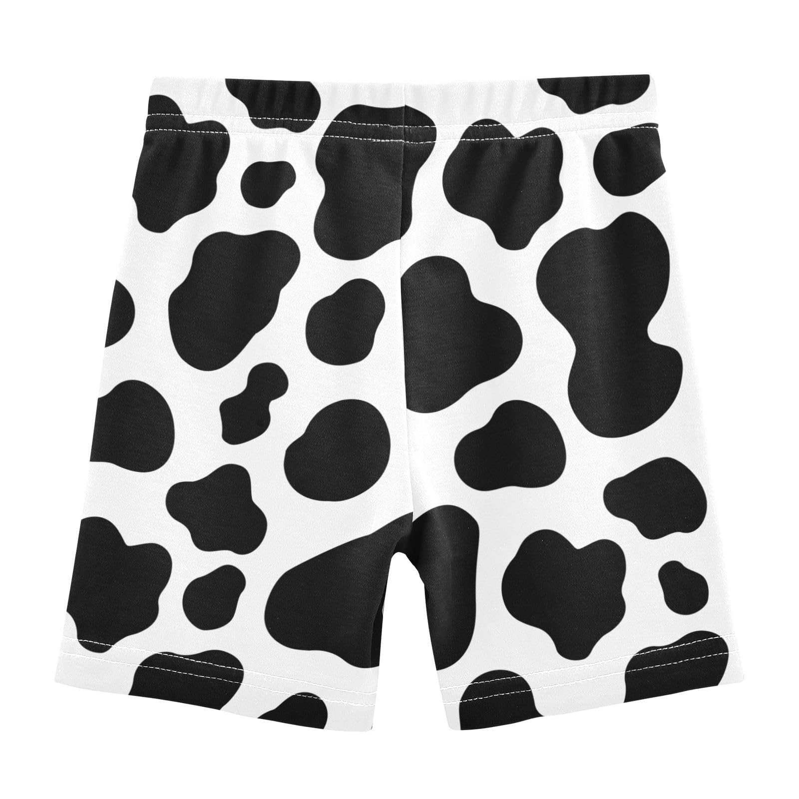 JHKKU Girls Cow Print Shorts Cotton Cartwheel Bike Kids Biker Under Dress Dance Short Girl Clothes 4T