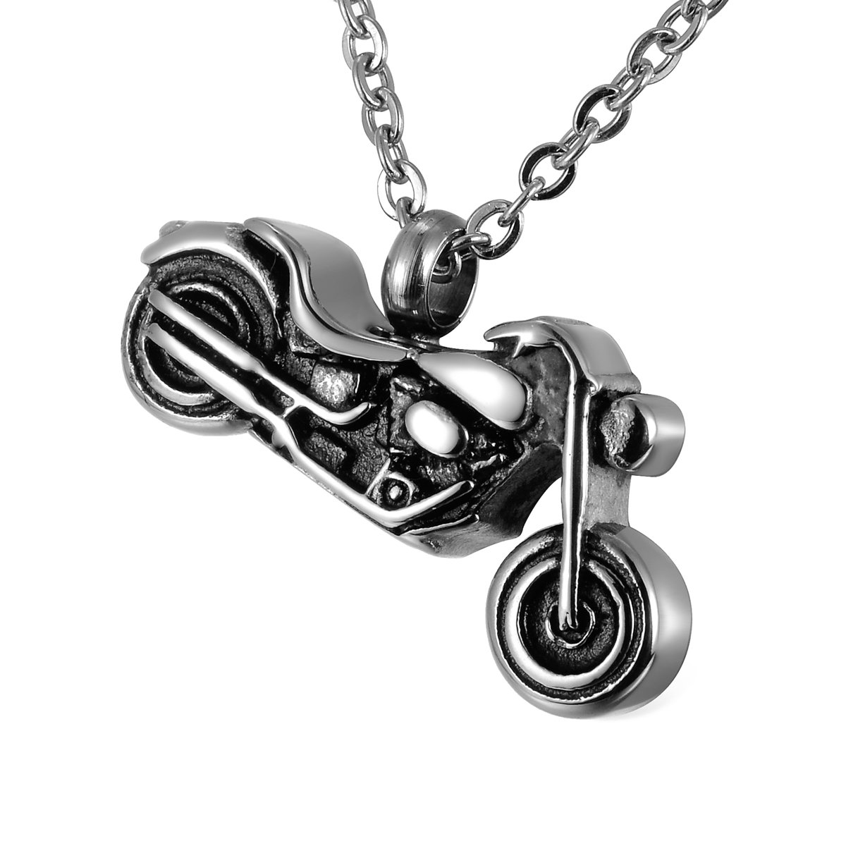 BTOYMCremation Urn Jewelry Necklace Pendant Motorcycle Open and Waterproof Keepsake Memorial Urn Necklace.