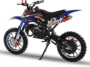 50cc Dirt Bike for Adults & Kids, Mini Bike Gas Powered Off Road Trail Bike with Speeds up to 40 MPH for Uphill and Off-Road Conditions, 2-Stroke, Blue, Medium, 14083092