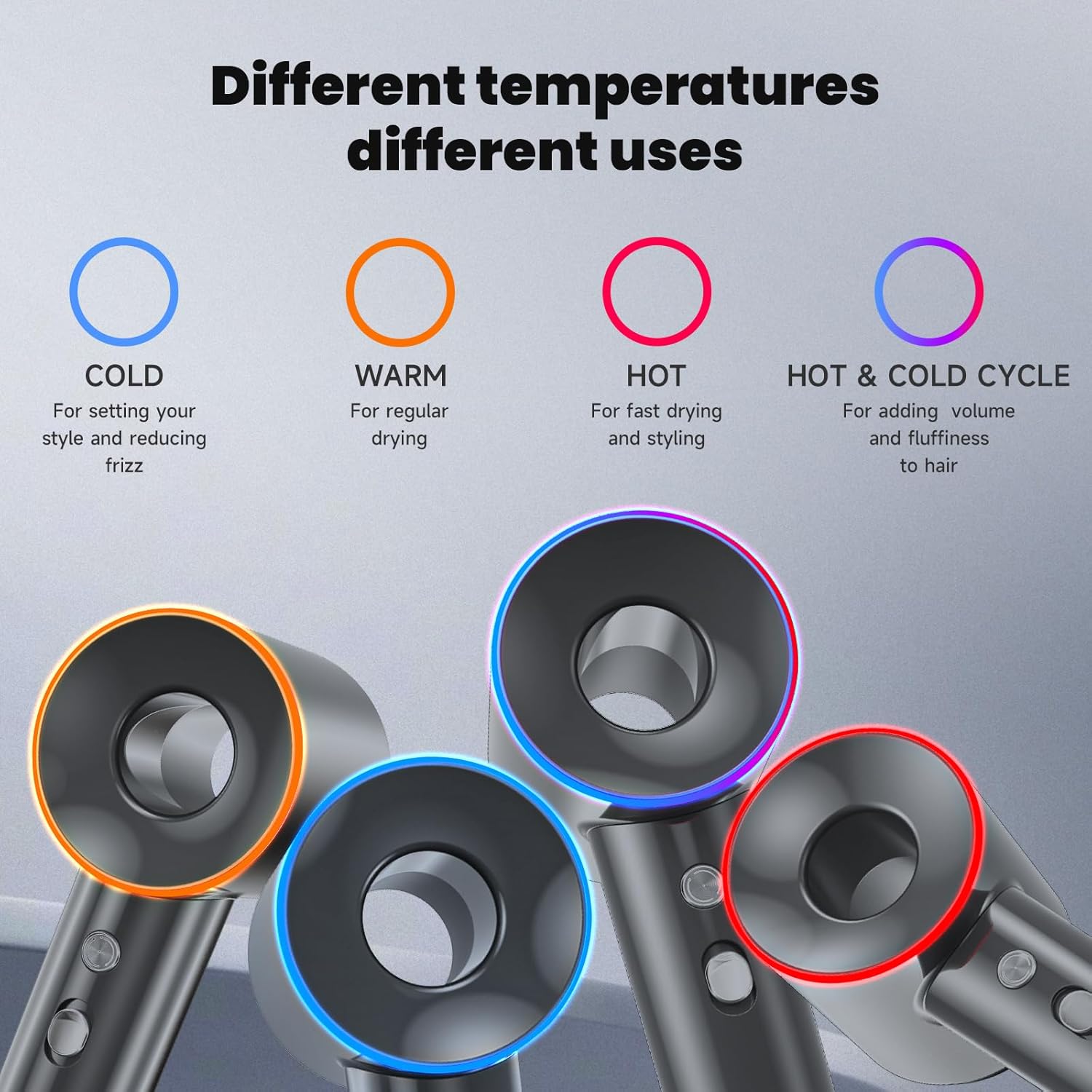 Ionic Hair Dryer with 120,000 RPM Brushless Motor - Whisper-Quiet, Temperature Control, Lightweight for Salon-Quality Shine and Frizz-Free, Fast Drying at Home, Travel, or Salon