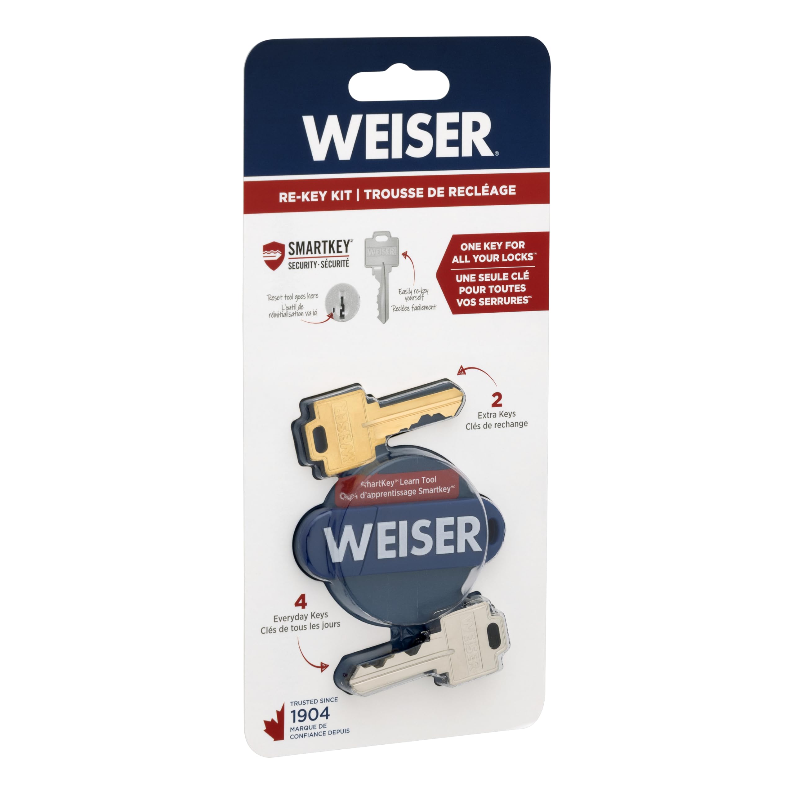 Weiser SmartKey Re-Key Kit for Quick, DIY Lock Rekeying in Seconds
