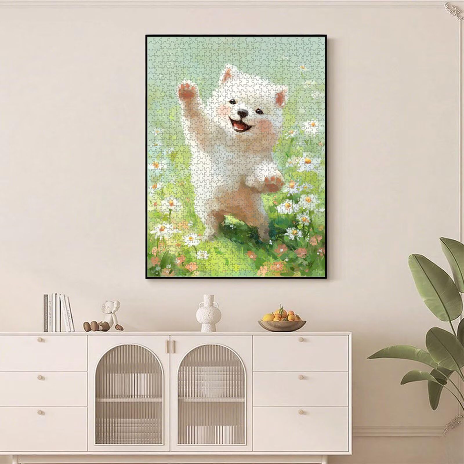 1000 elementów, puzzle dla dorosłych, urocze i psie drewniane puzzle 1T#2450 | Drewniana konstrukcja, precyzyjne cięcie, jasne kolory, statyczne hobby, relaks, dekoracja domu, prezent, 50 x 75 cm