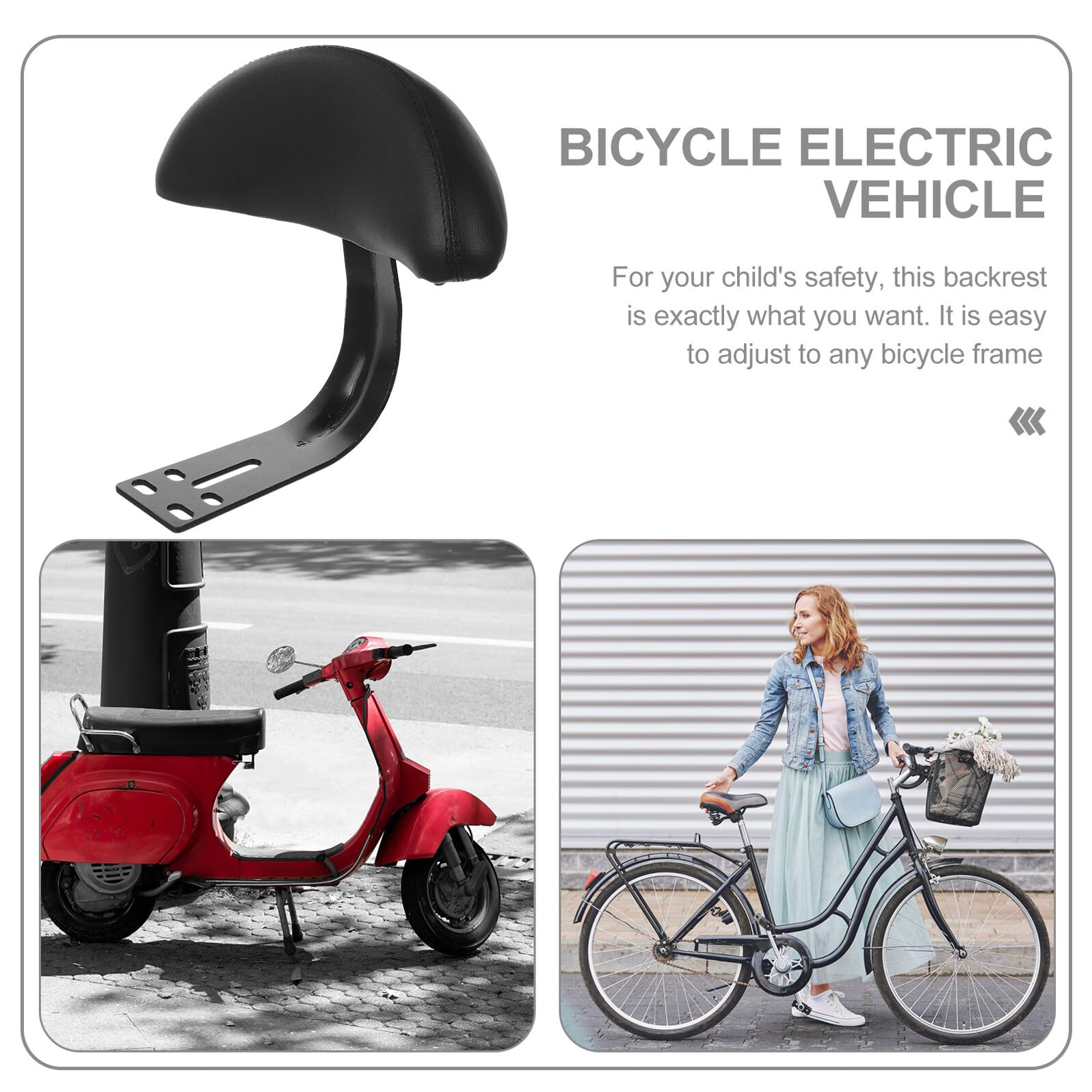 Mikinona Schienale per Bicicletta Elettrica con Cuscino Imbottito Ergonomico Supporto Schiena Allargato per Comfort e Riduzione Affaticamento Facile Installazione per E-bike e Bike