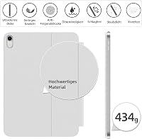 HOU Billentyűzetes Tok iPad 10. Generáció 10.9" 2022 - Állítható Szögű Smart Folio Mágneses Töltéssel Fehér 3