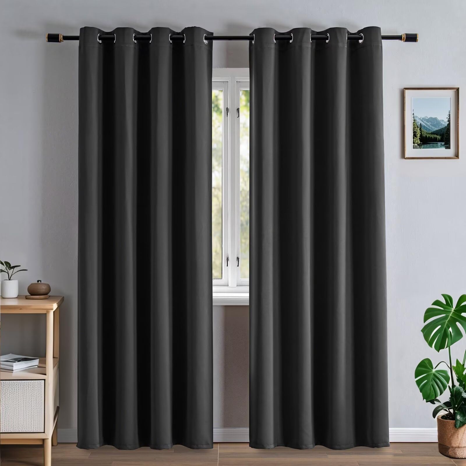 Veloraft Blackout Curtains 72 Inches Long for Bedroom, Black Out CurtainsThermal Insulated Blackout 2 Panels Set, Long Drapes for Living Room Windows