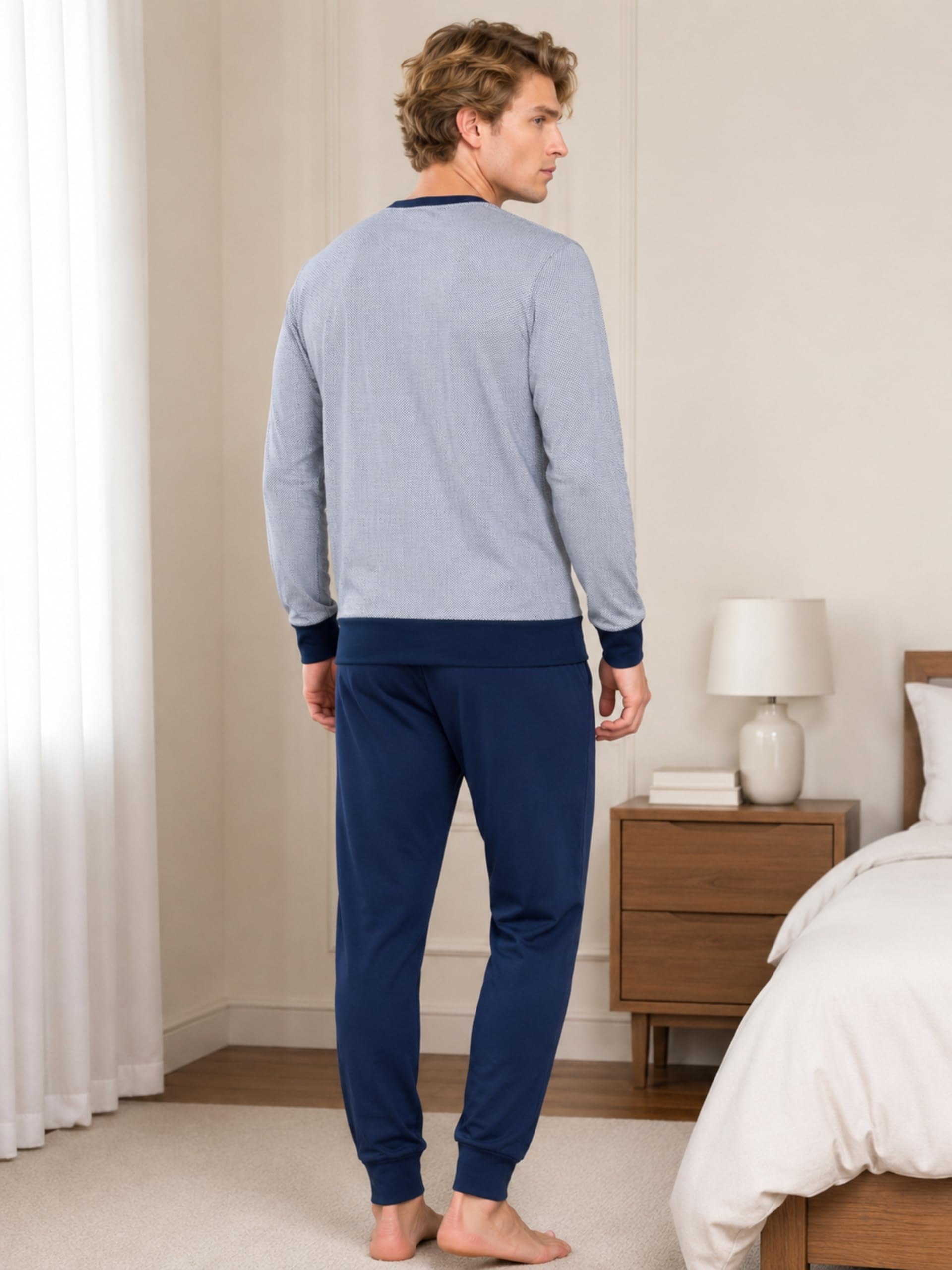 o-day Vanue Pigiama Uomo Cotone Leggero Lungo Primaverile M-XXL
