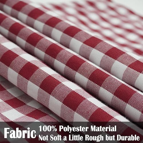 Miniatura 3 de CARRIE HOME Juego de 2 fundas de almohada a cuadros rojos de 18 x 18 pulgadas, fundas de almohada de cuadros burdeos de 18 x 18 pulgadas, decoración