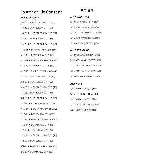Miniatura 2 de M&M Fasteners 3,765 piezas de tornillo de tuerca gruesa de grado 8 (tornillo de cabeza hexagonal) y kit surtido de arandelas con cubo de perno de