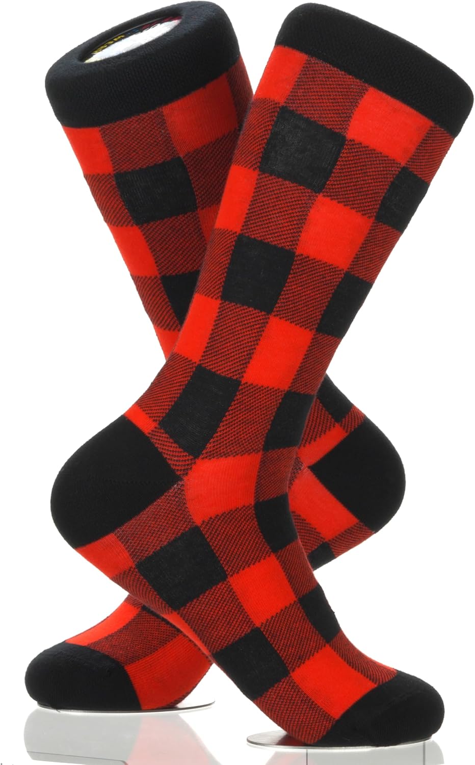 CYZ Black Red Buffalo Plaid Family Unisex Premium Turkish Cotton Socks - Festive Holiday Footwear for a Cozy Winter Look - Image 2