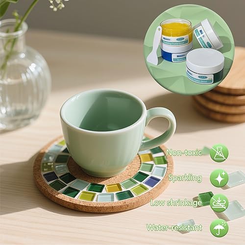 Miniatura 6 de Lechada de mosaico para manualidades, el sellador de cristal colorido brillante está especialmente diseñado para su uso en kits de mosaicos para