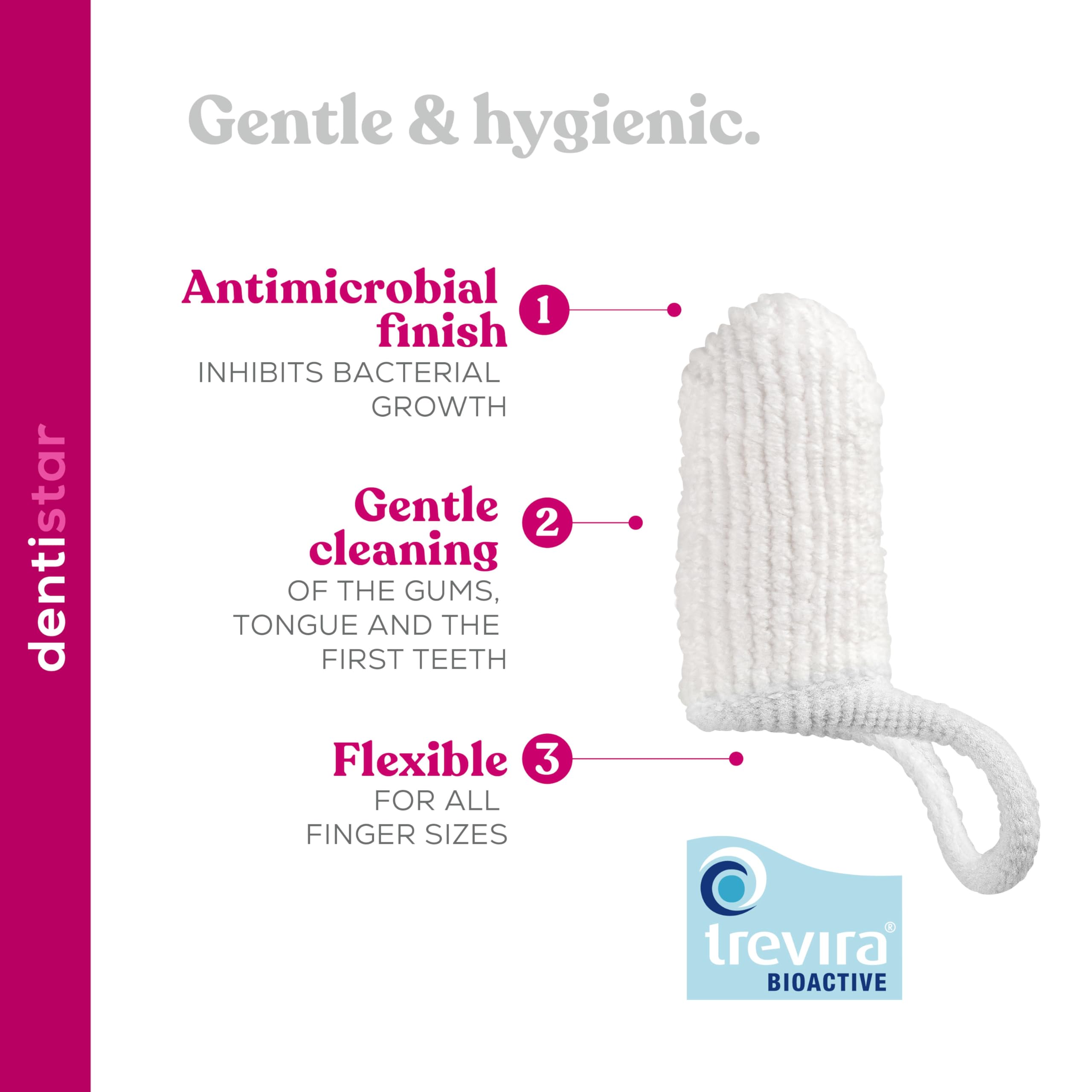 Dentistar® Spazzolino da Denti per Neonati - Spazzolino da Dito per Bambini Primi Dentini, Igiene Cura Denti Delicata, Antibatterico per Prima Igiene Orale Bimbo, Da 0 mesi, Made in Germany (1 pz)