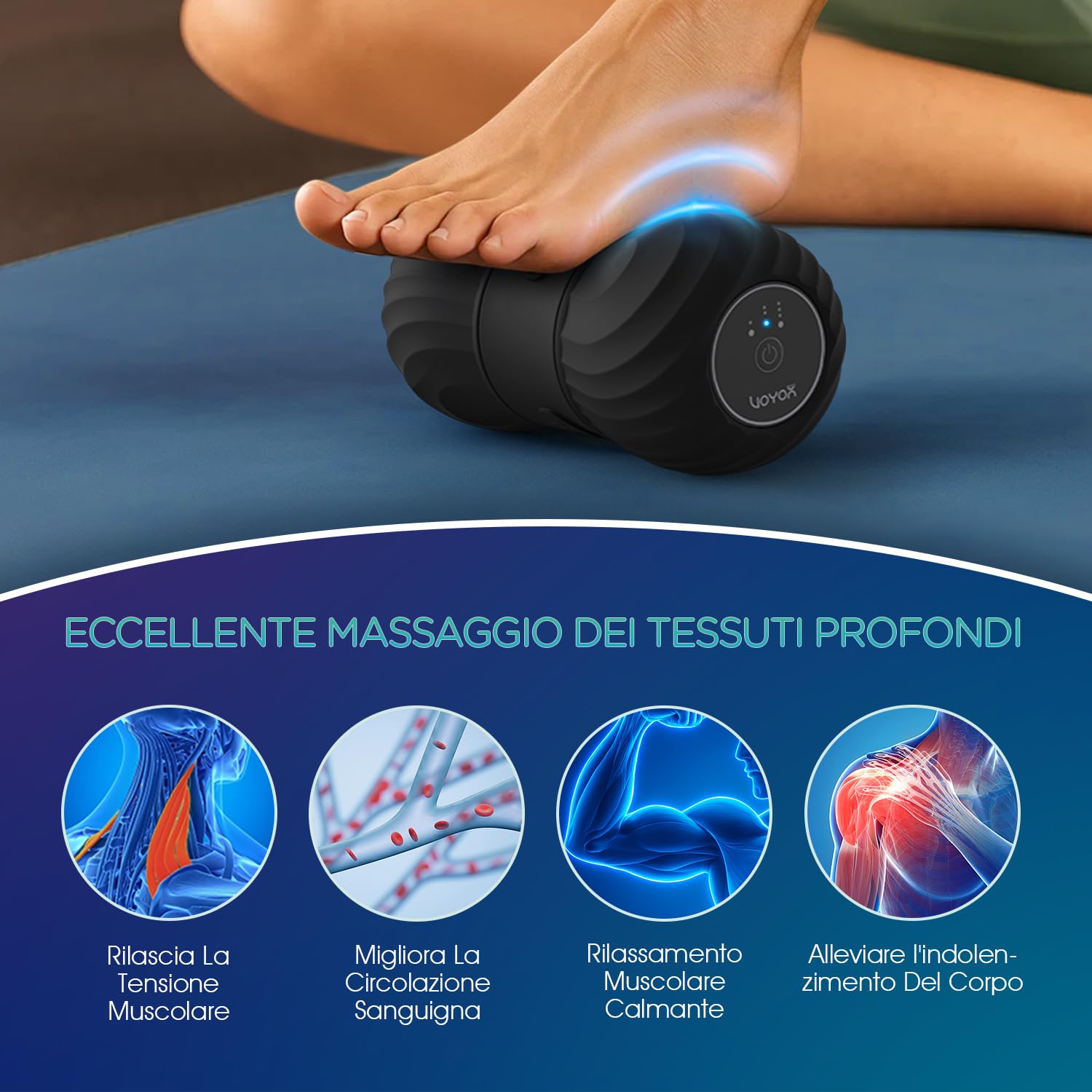 Palla Massaggio Arachidi Vibrante, Massaggio Pilates con Doppia Palla per Sollievo Muscolare Dolorante, Elettrico Massaggio Del Punto di Innesco, Casa, Yoga, Fitness MB300, Nero