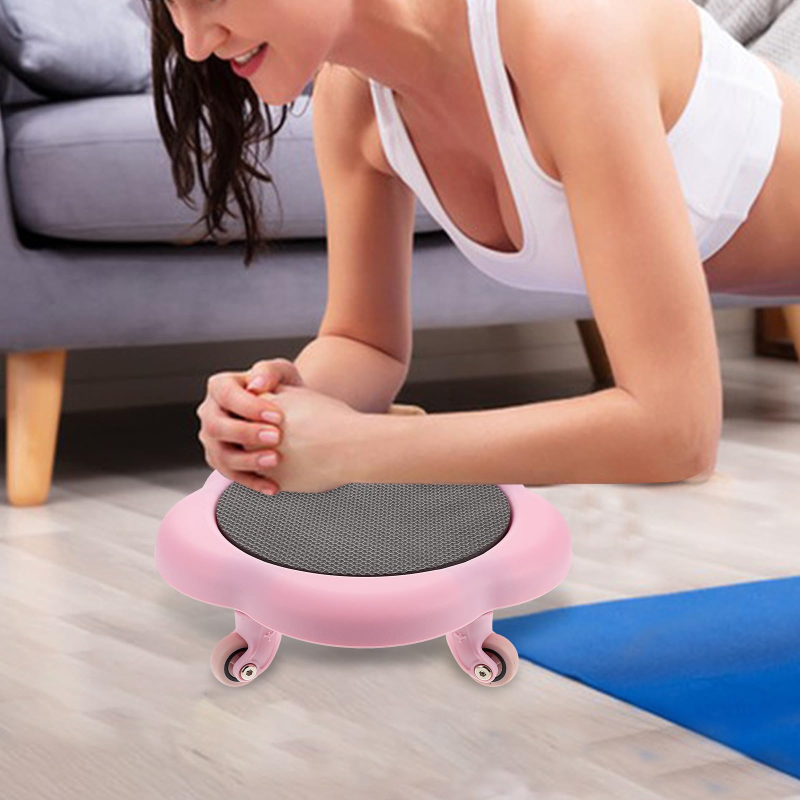 Toyvian Disco Deslizante de Pilates con Cinco Ruedas en Forma de Flor para Entrenamiento Abdominal Estable, Material Plástico Adecuado para Ejercicios en Casa y Fortalecimiento del Core