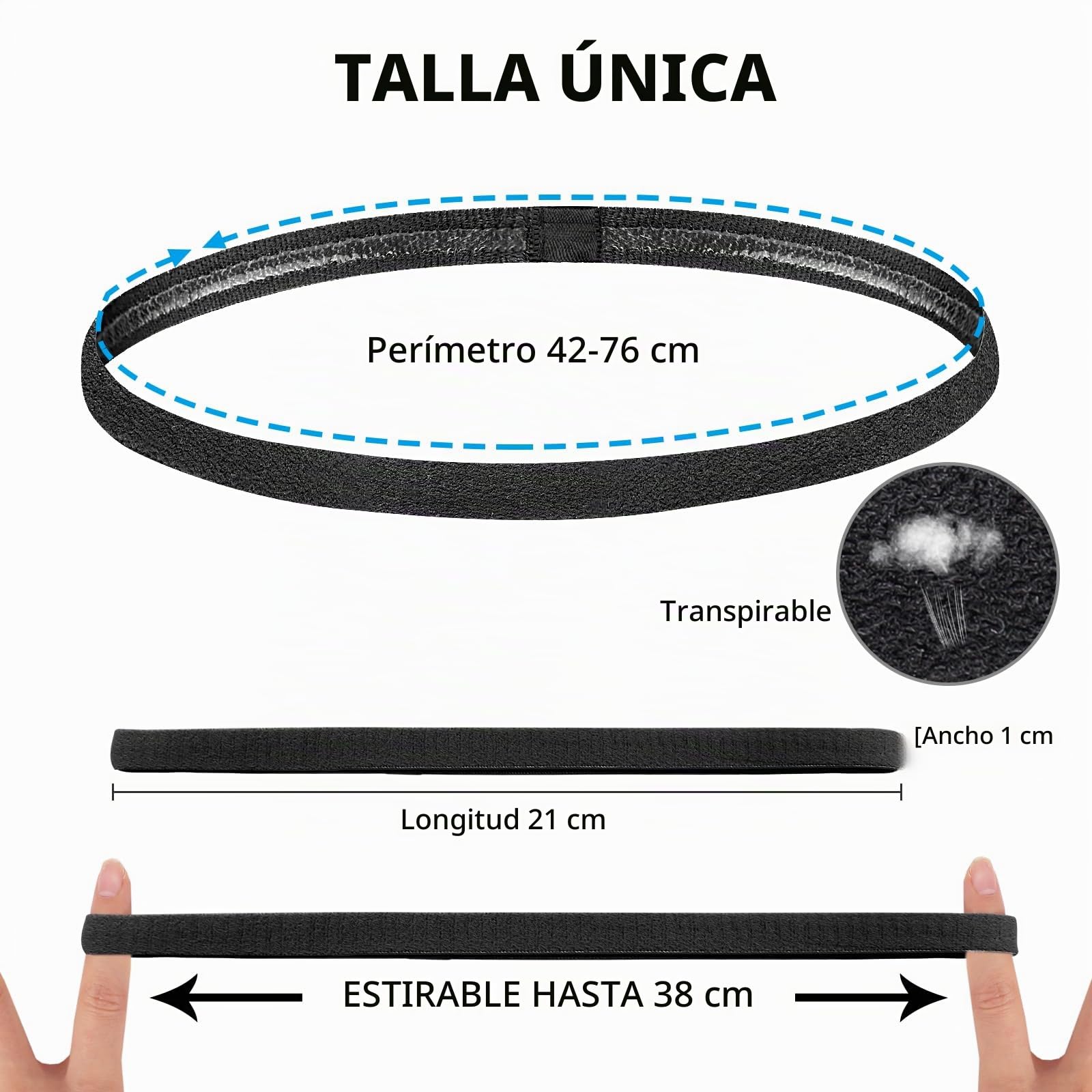 Blooms Cinta Pelo Deporte, 6 Piezas Cintas Pelo Mujer Hombre y Niños Deportivas Diadema Elastica Antideslizante Cintas Pelo Deportivas para Yoga Jogging Correr Futbol