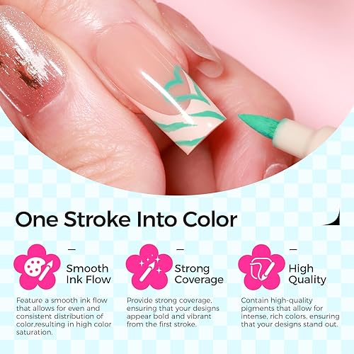 Miniatura 6 de Juego de 18 pinceles de arte de uñas 3D, pinceles de esmalte de 0.7 mm para arte de uñas, pinzas de puntos, dibujo, pintura, pincel delineador para