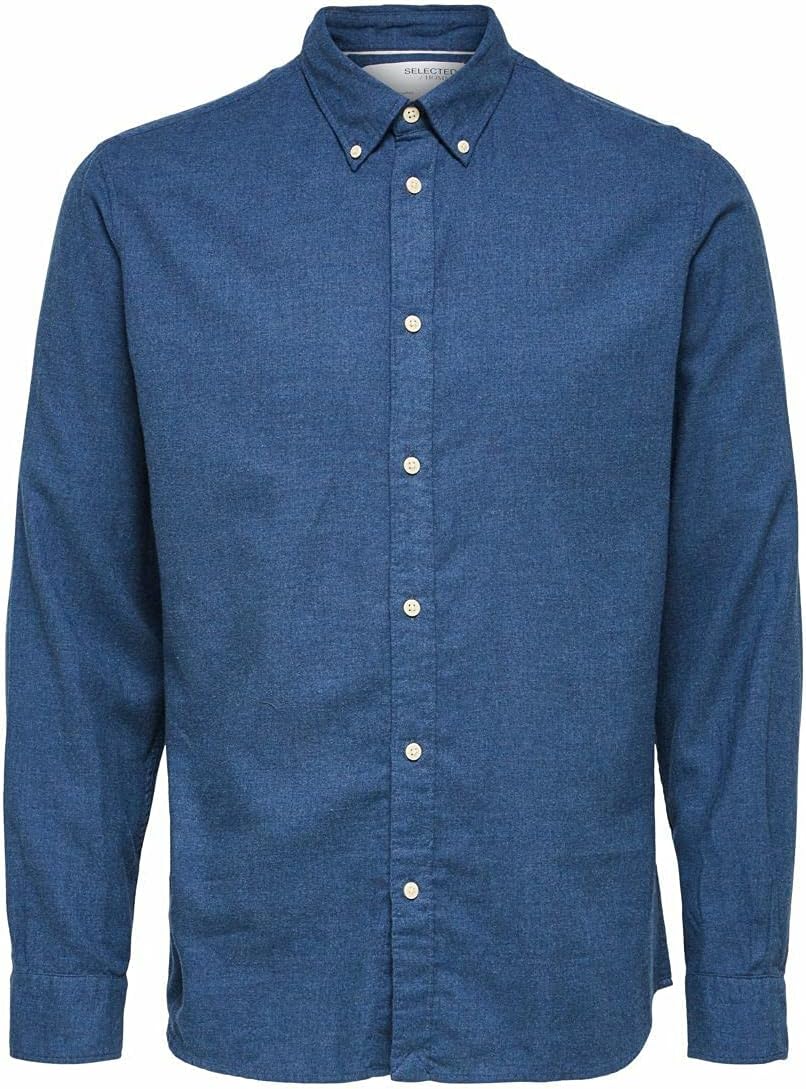 SELECTED HOMME WHITEMen's Slhslimflannel Shirt Ls W Noos