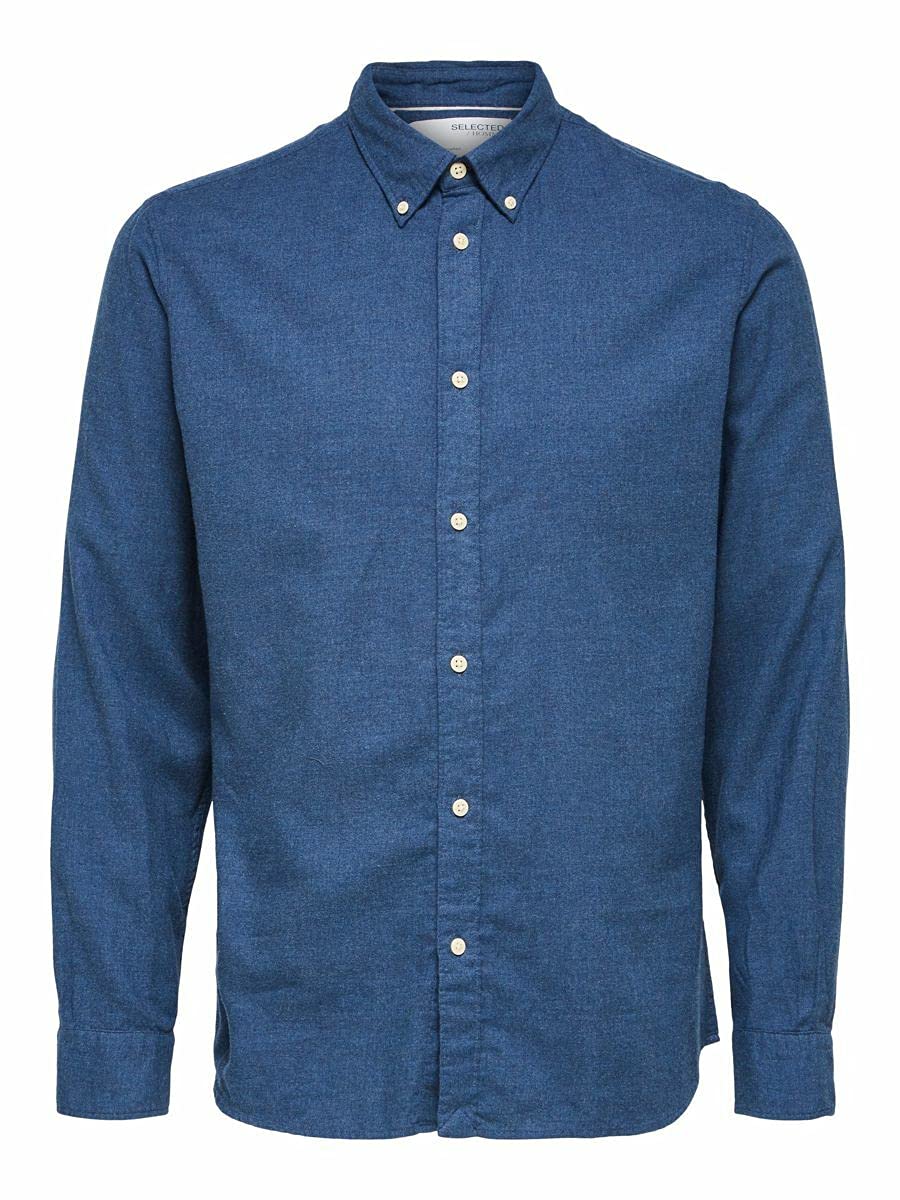 SELECTED HOMME WHITEMen's Slhslimflannel Shirt Ls W Noos
