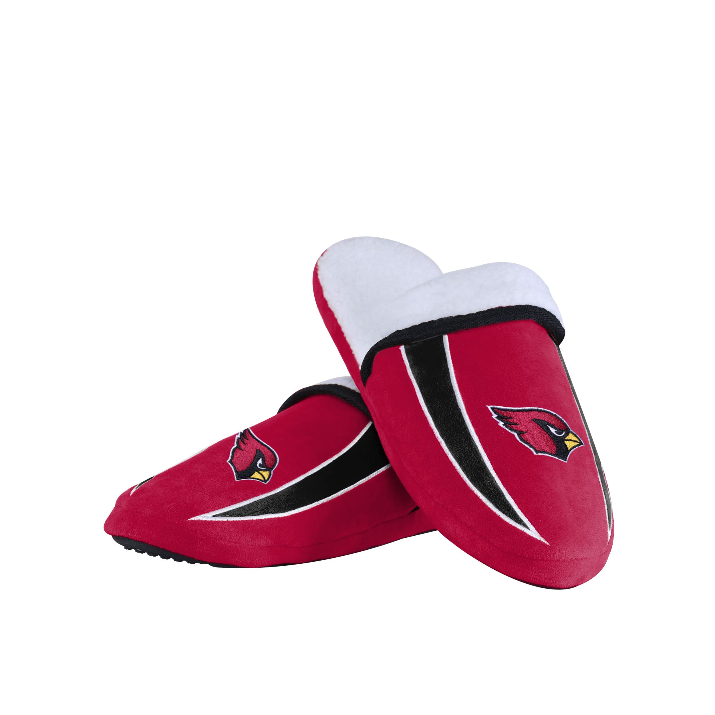 FOCO Men's NFL Slide Arizona Cardinals Logo Sherpa Slippers, Team Color, 9-10