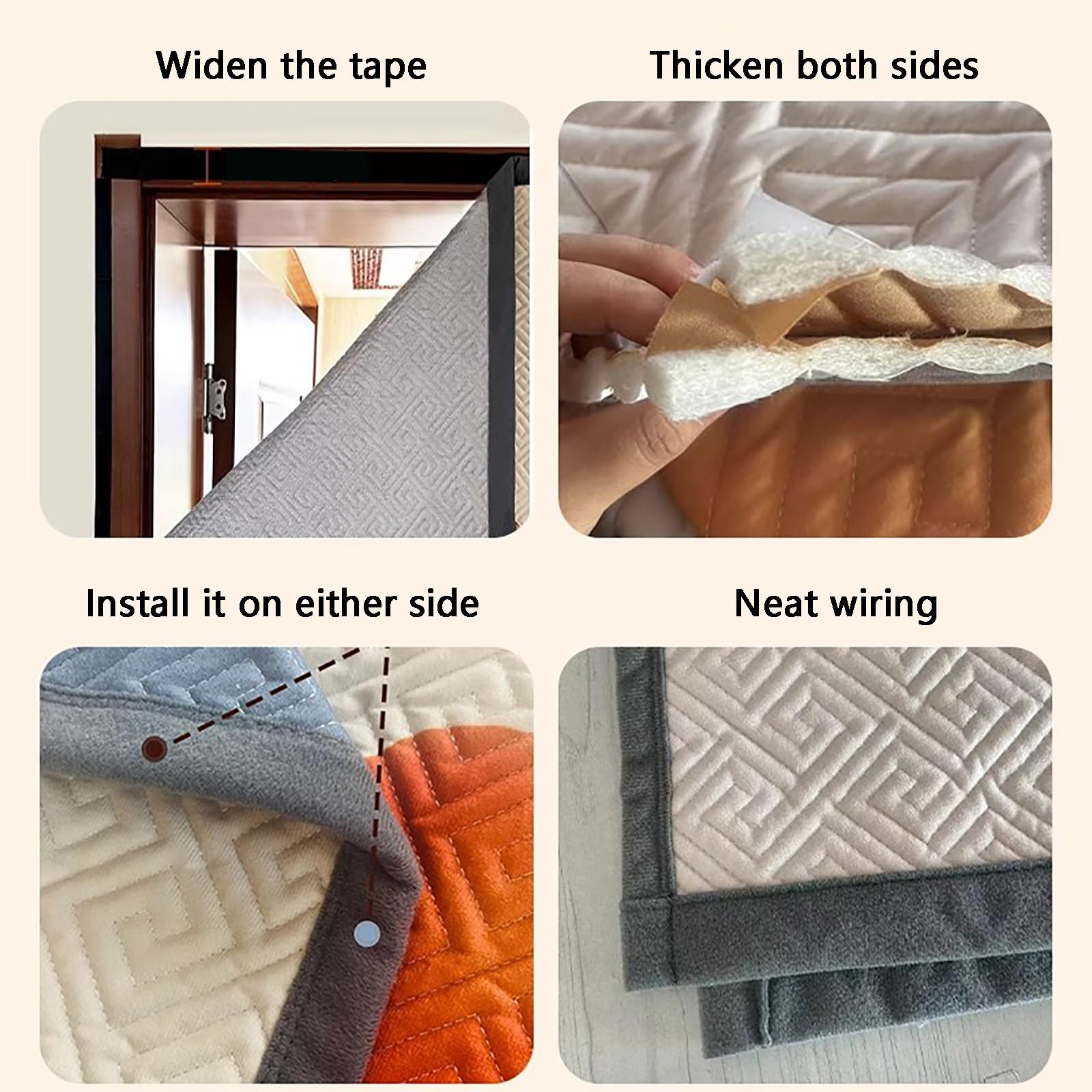 Thermo Türvorhang Kälteschutz, Thermo Vorhang Tür Winter, Tür Vorhang Innen, Wärmedämmung und Winddicht, Schalldämmung und Geräuschreduzierung, Kein Bohren für Die Installation Erforderlich(Basket,95*