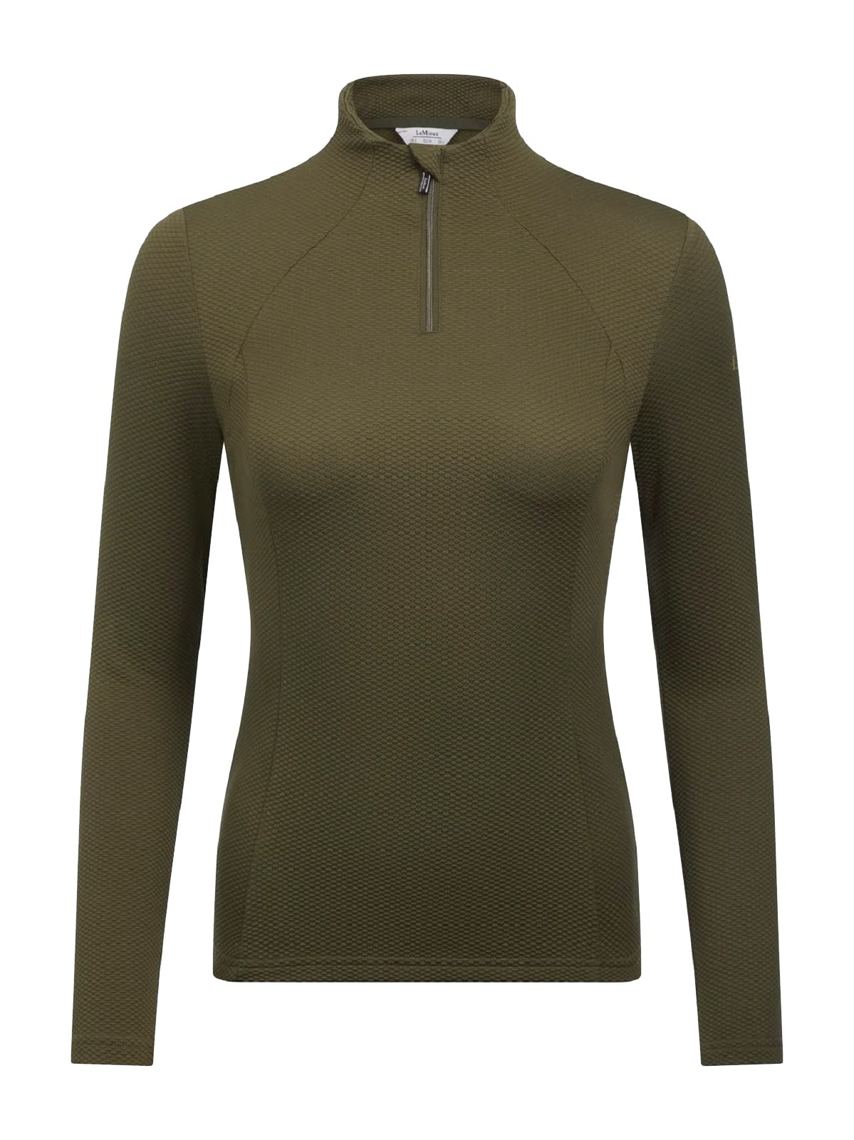 Lemieux Women's Moss Alice Quarter Neck Zip In - Waffle Textured Fabric - 4 Way Stretch - Fitted Silhouette - Long Sleeve Top - Equestrian Activewear - Uk 12