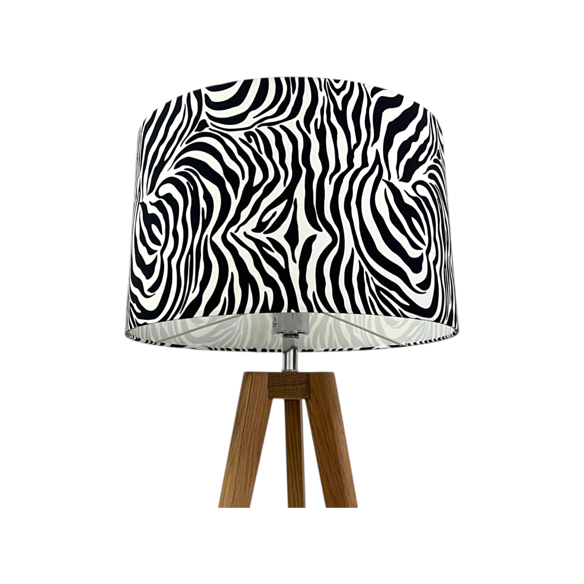 Black and White Zebra Print Drum Lampshade