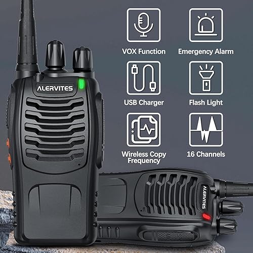 Miniatura 2 de Walkie Talkies de largo alcance para adultos, walkie talkies recargables con auricular, radio bidireccional, radio de 2 vías, frecuencia de copia