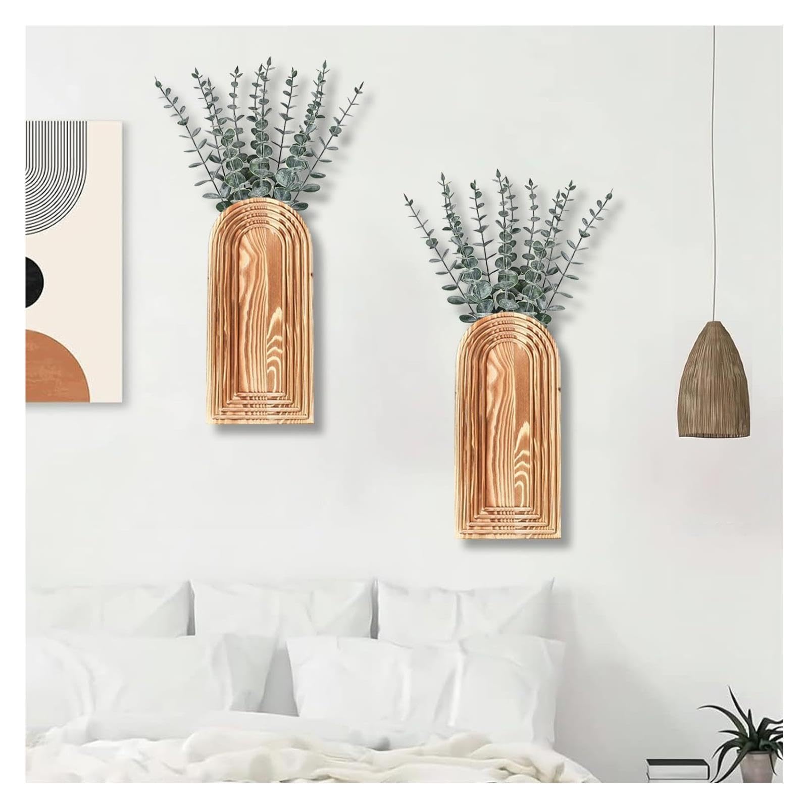 Vasenhalter aus Holz for den Heimgebrauch zur Wandmontage Für Haushalt