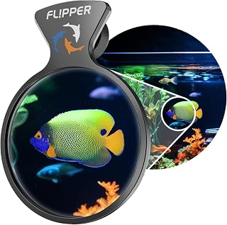 Flipper DeepSee 4" Viewer - Filter Clear Lens and Aquarium Magnetic Magnifier - Fish Tank Magnifying Glass for Coral Reef Aquarium - Magnetic Magnifying Glass Ideal for Photography - Black