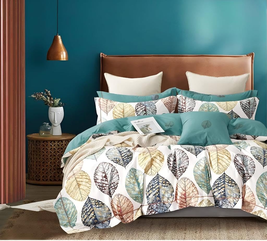 Shahi Concept 240 TC Soft Rich Cotton Fabric Solid Bedsheet with 2 Pillow Covers || Super King Size, XXXL, 110x120 inch, 10 Feet (ColorC, Leaf Print) (B0C9XB4MN5) Amazon Price History, Amazon Price Tracker