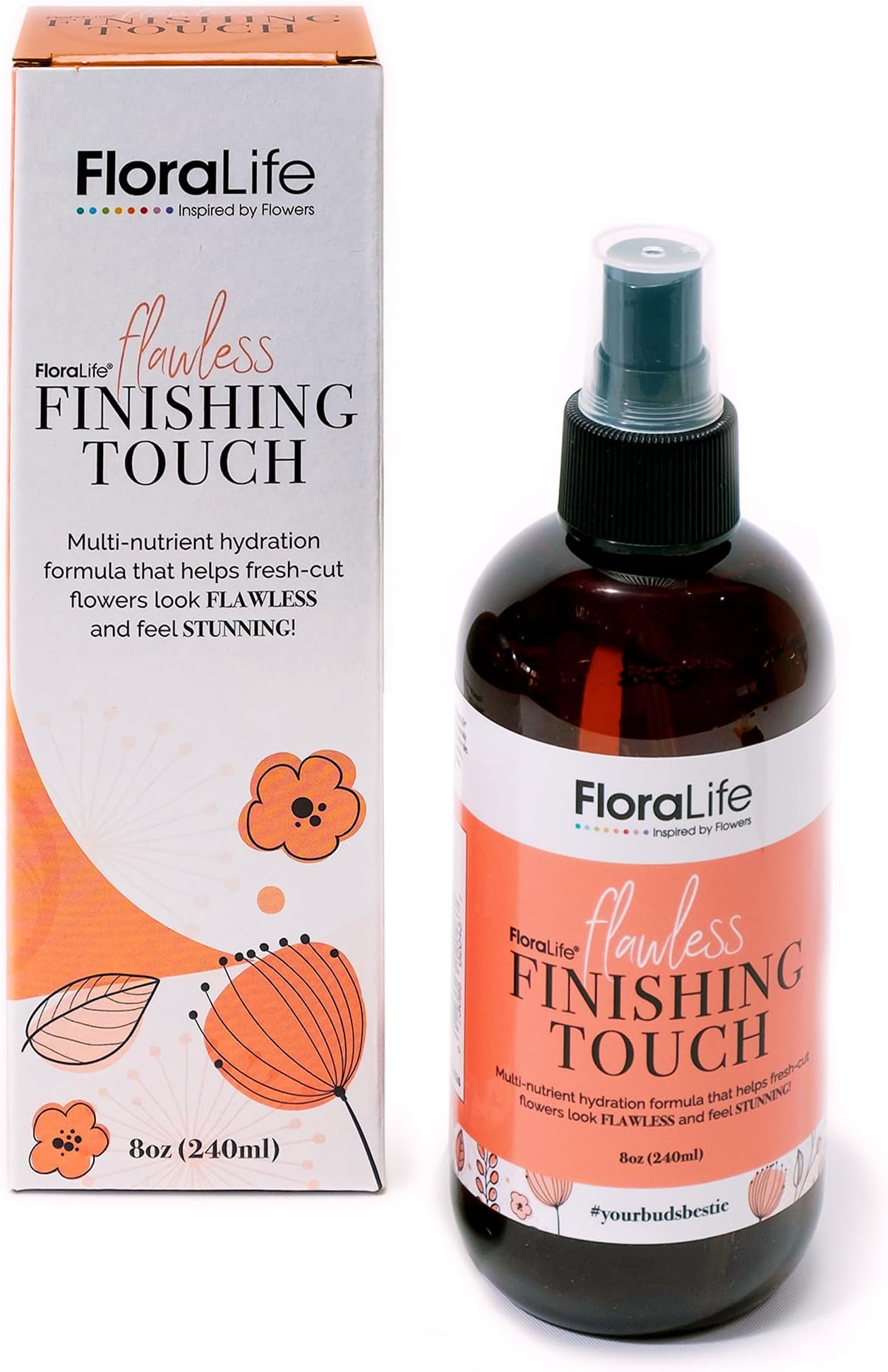 FloraLife Finishing Touch - Hydrating Multi-Nutrient Formula Spray for Fresh-Cut Flowers - 8oz