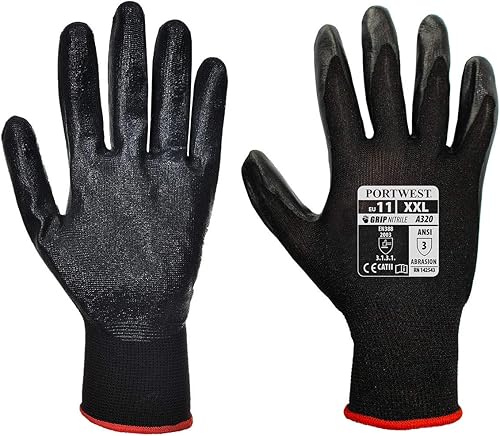 Portwest Dexti-Grip Glove Handling Work Protective Safety Grip Resistant ANSI 10