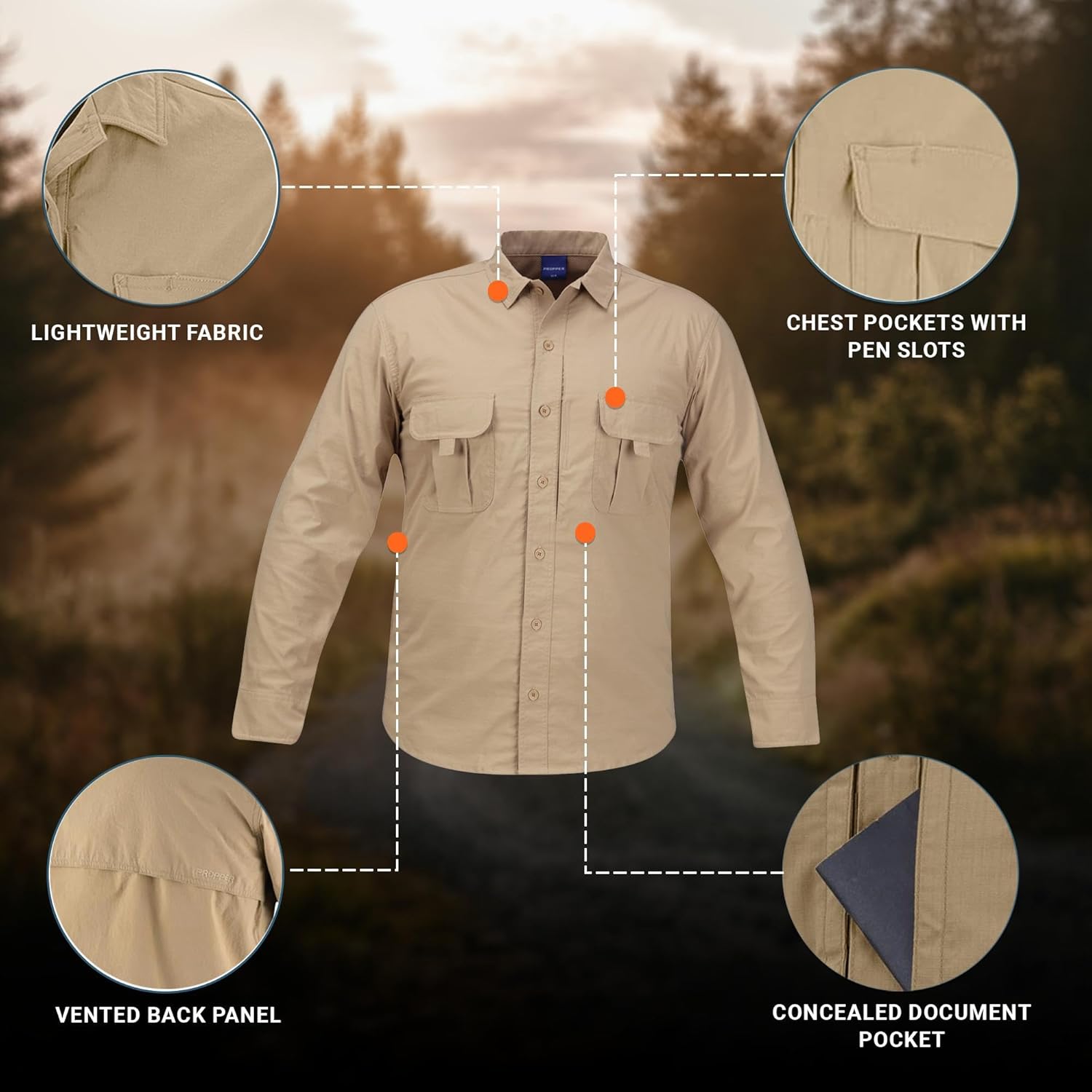 Propper Men's Summerweight Tactical Long Sleeve Shirt - Image 4