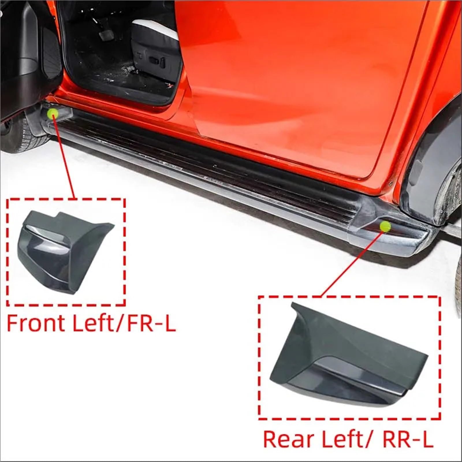 pedal pie Tapa de estribo lateral para puerta de coche, compatible con ISUZU D-MAX D MAX RG 2021-2024, accesorios para estribos.(Silver Front Right)