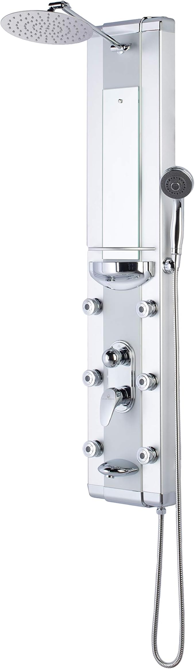 Blue Ocean™ 50” Aluminum SPA708 Shower Panel with Rainfall Shower Head