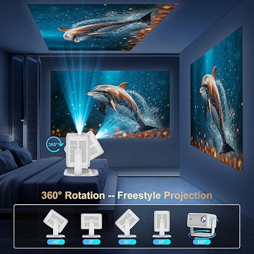 Miniatura 7 de Proyector inteligente con WiFi y Bluetooth, soporte 4K nativo 1080P, 600 lúmenes ANSI, enfoque eléctrico y Keystone automático, aplicaciones