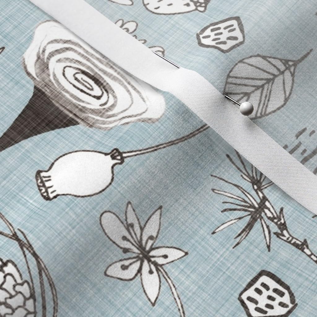 Spoonflower Fabric - Forest Duck Egg Blue Garden Squirrel Woodland Adventure Hiking Pine Printed on Chiffon Fabric by The Yard - Sewing Fashion Apparel Dresses Home Decor