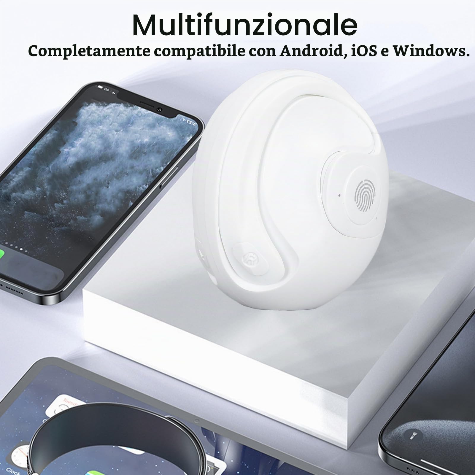 Dpofirs Auricolari per Traduttore Linguistico JR07, 144 Lingue 3 modalità di Traduzione con APP (1 Anno gratis), Bluetooth 5.3 Traduzione Simultanea Online in Tempo Reale,