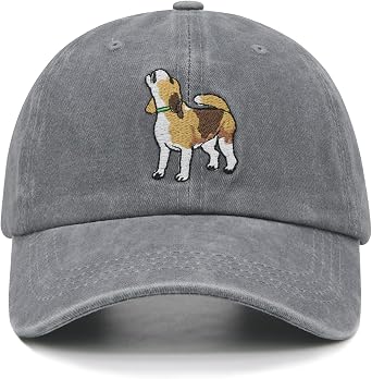 Waldeal Beagle Hat for Women Men, Adjustable Washed Embroidered Beagle Baseball Cap for Dog Lovers