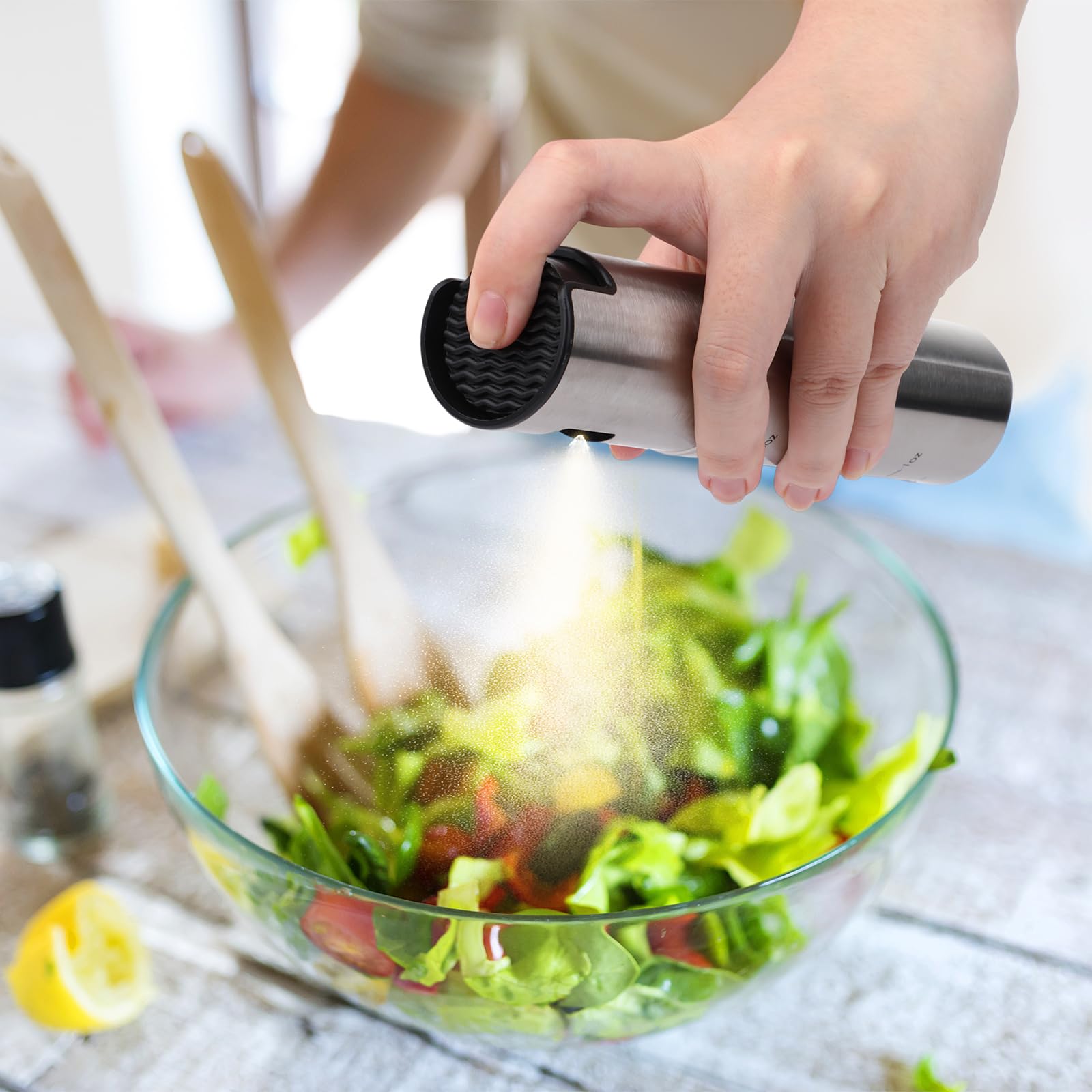 LemonRoad Ölsprüher zum Kochen, 100 ml Olivenöl-Sprühflasche, Edelstahl-Sprühflasche mit Trichter für Küche, Salat, Grill, Luftfritteuse, 12 Stück